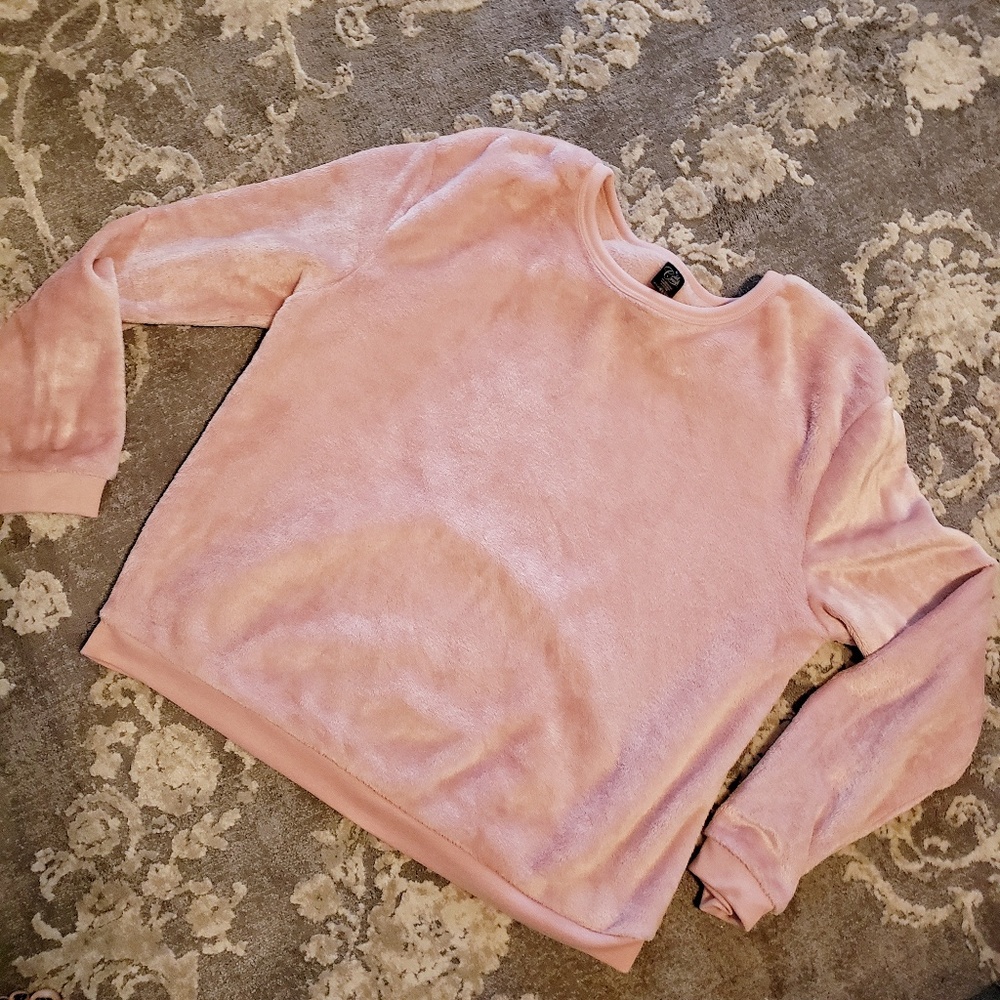 Cold Crush Dusty Rose Fur Sweatshirt